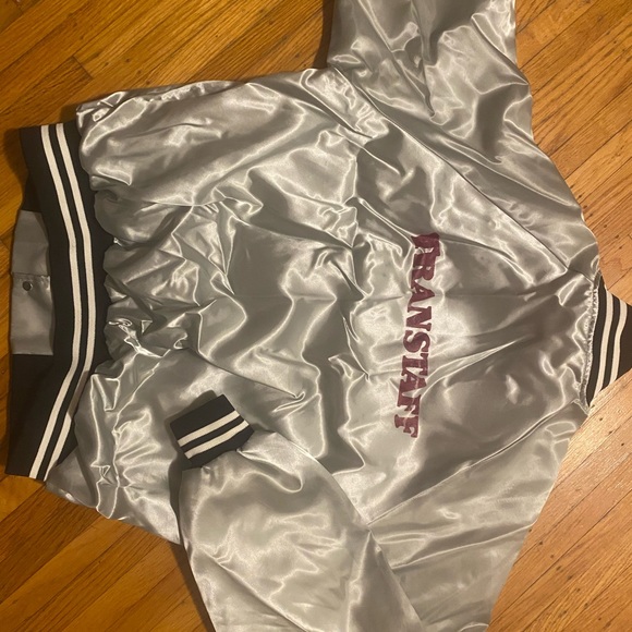 Vintage Baby blue satin bomber jacket!! - Picture 5 of 6